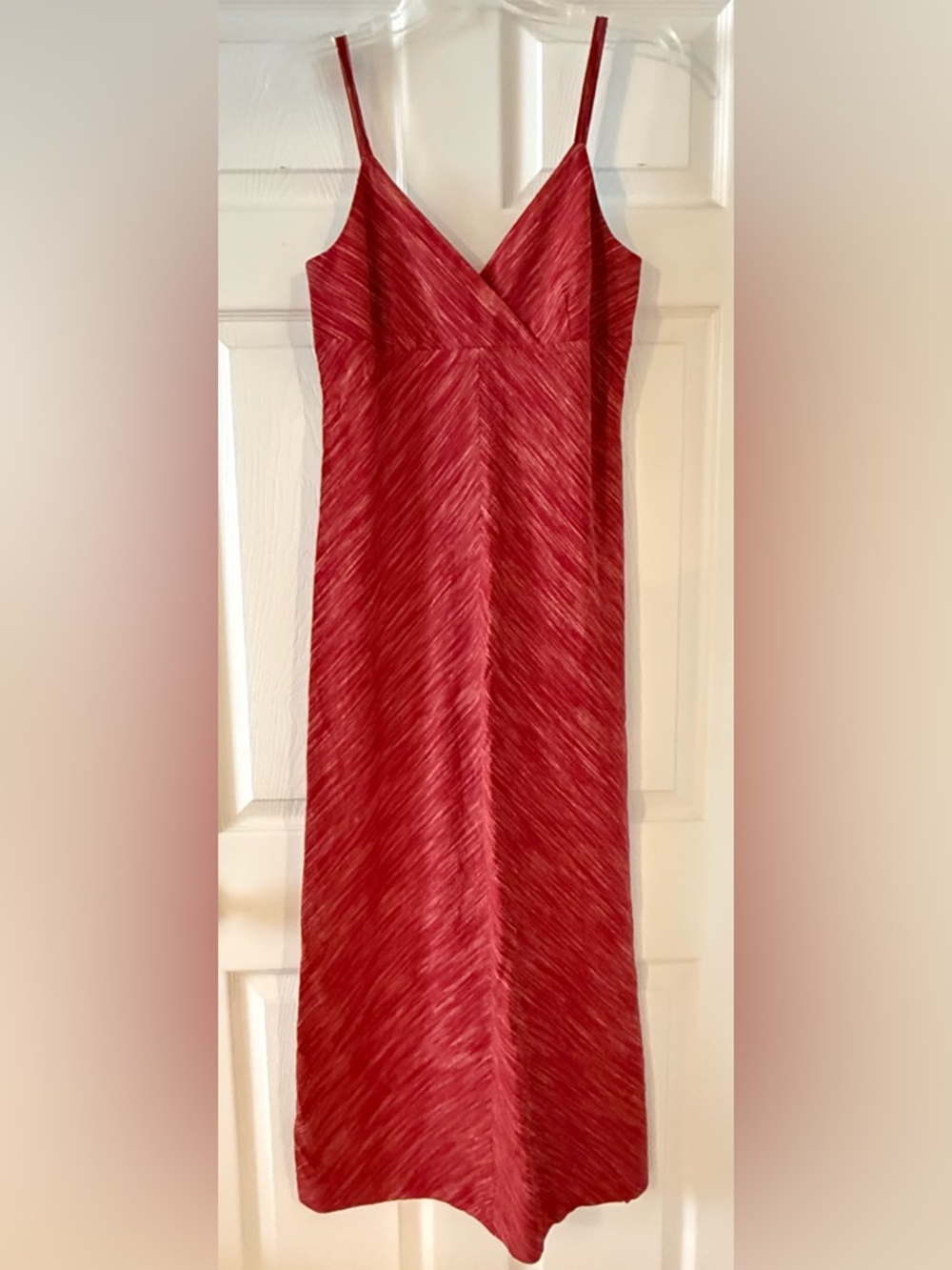 Old Navy Vintage Maroon & Tan Long Knit Sheath Dress with Spaghetti Straps
